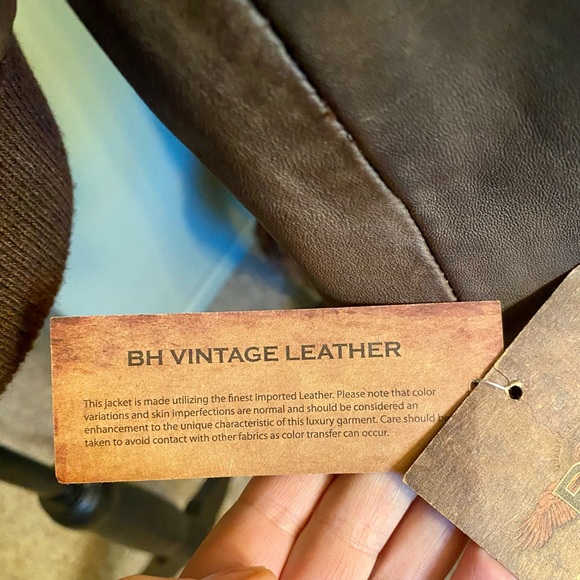 BH Vintage Leather Bomber Jacket New With Tags - Picture 4 of 7